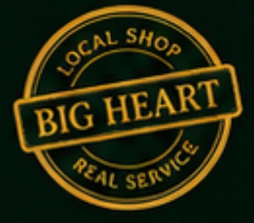 Local shop big heart real service badge